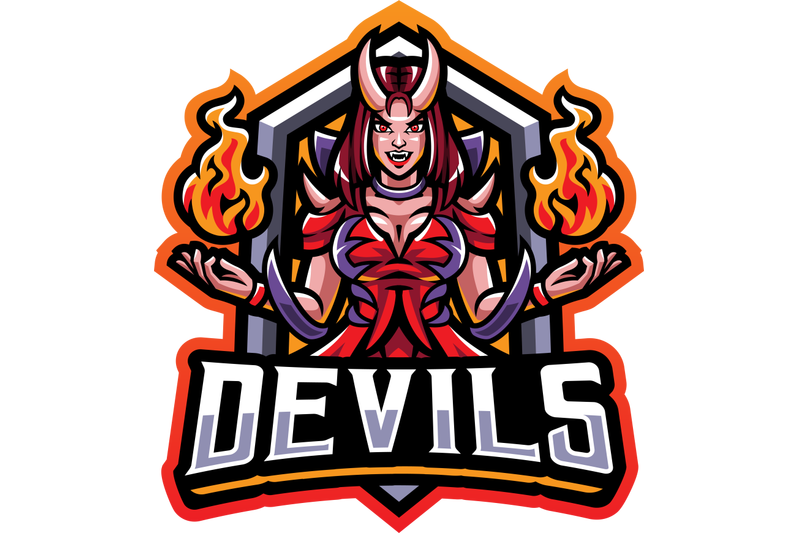 devils-girl-esport-mascot-logo-design