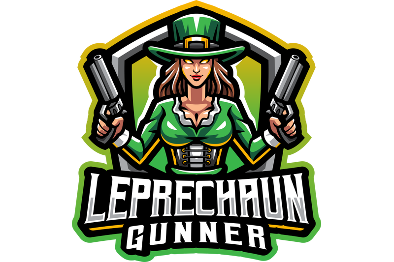 leprechaun-gunner-girls-esport-mascot-logo