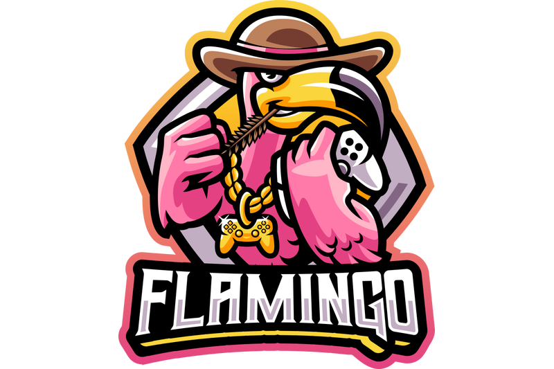 flamingo-games-esport-mascot-logo-design