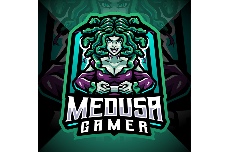 medusa-gamer-esport-mascot-logo-design
