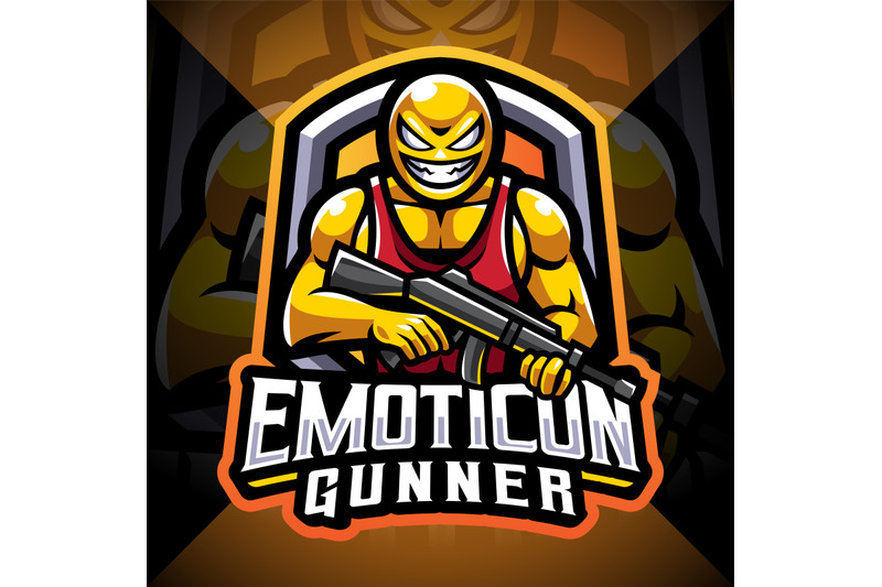 emoticon-gunner-esport-mascot-logo-design