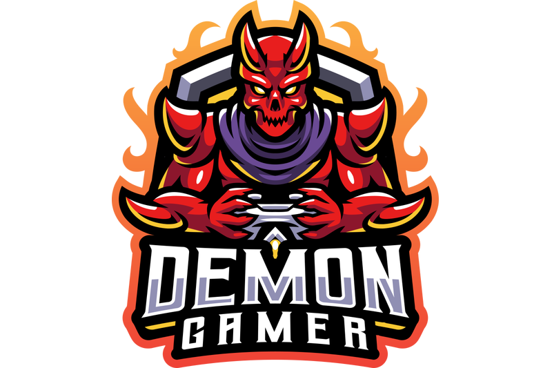 demon-gamer-esport-mascot-logo-design