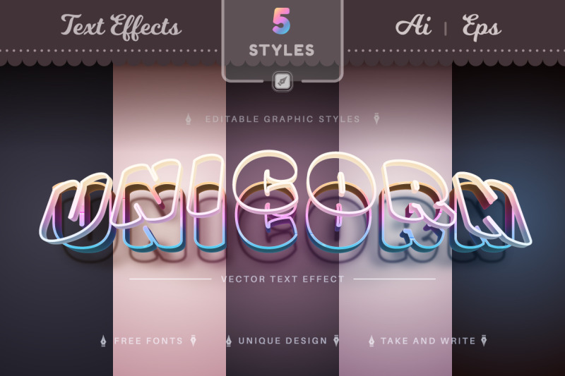 set-5-rainbow-editable-text-effects-font-styles