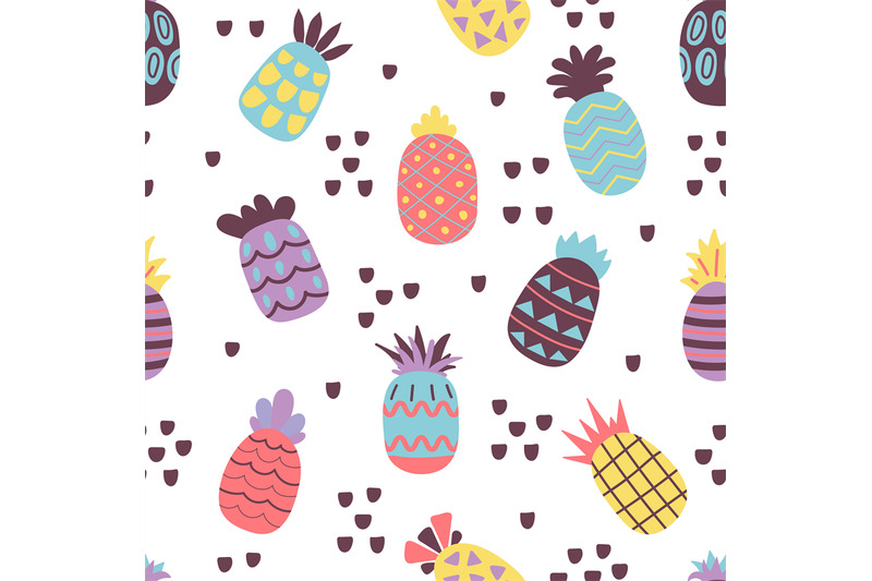 pineapple-summer-pattern-colorful-pineapples-seamless-texture-fruit