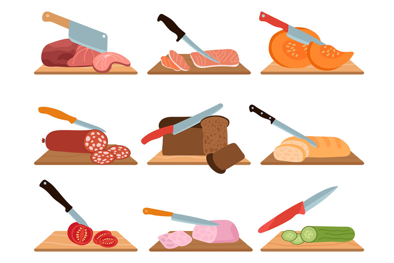 food-cut-process-raw-meat-and-ham-chopped-knife-vegetables-on-wood-b