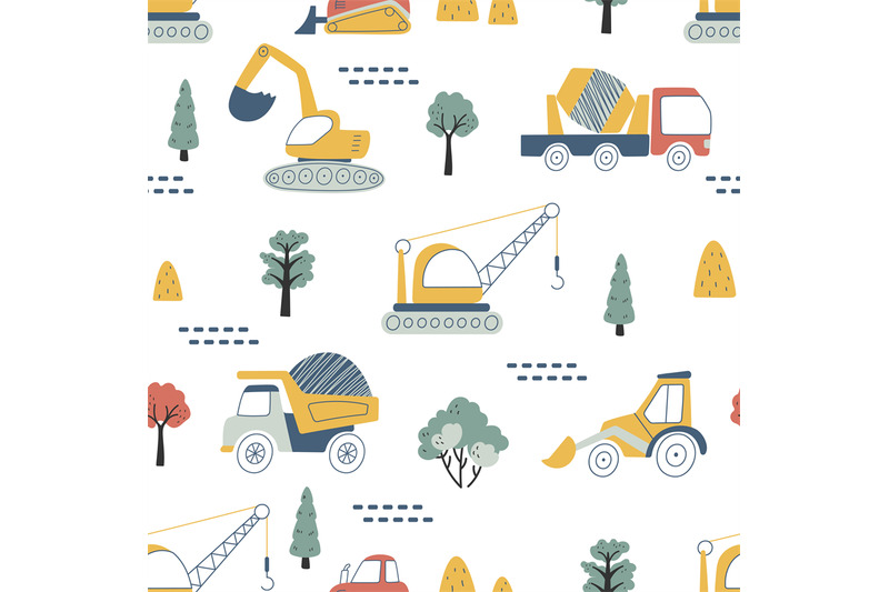 kids-truck-seamless-pattern-doodle-trucks-construction-vehicles-with