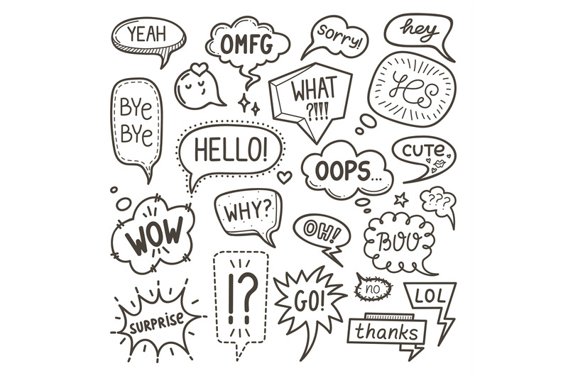 doodle-speech-bubble-cartoon-comic-shapes-for-text-cloud-and-explosi