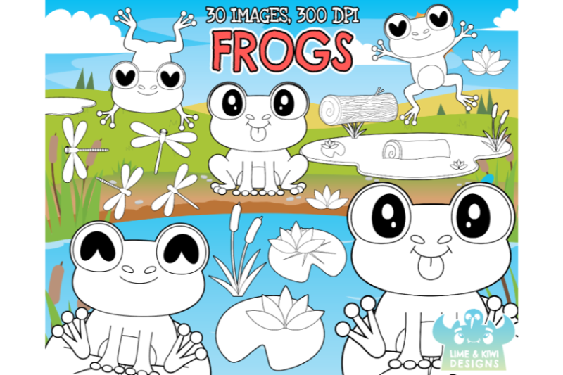 frogs-digital-stamps-lime-and-kiwi-designs