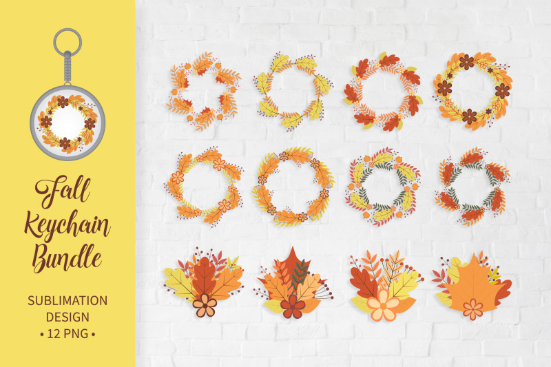 fall-wreaths-and-bunches-keychain-bundle-autumn-keychain