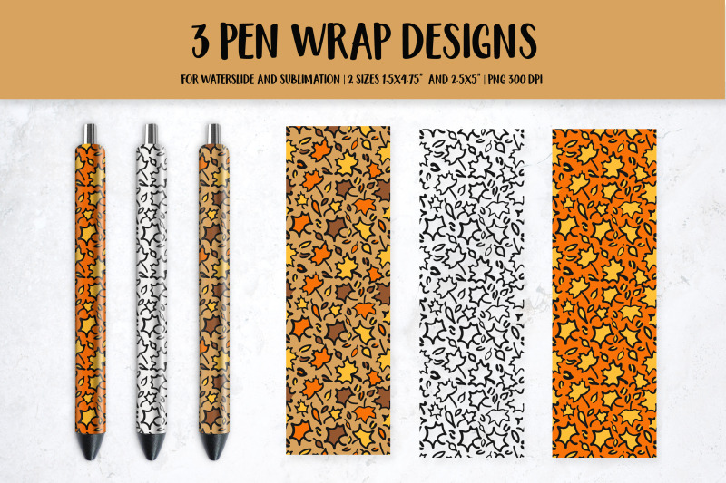 fall-maple-leaves-leopard-pen-wrap-sublimation-or-waterslide