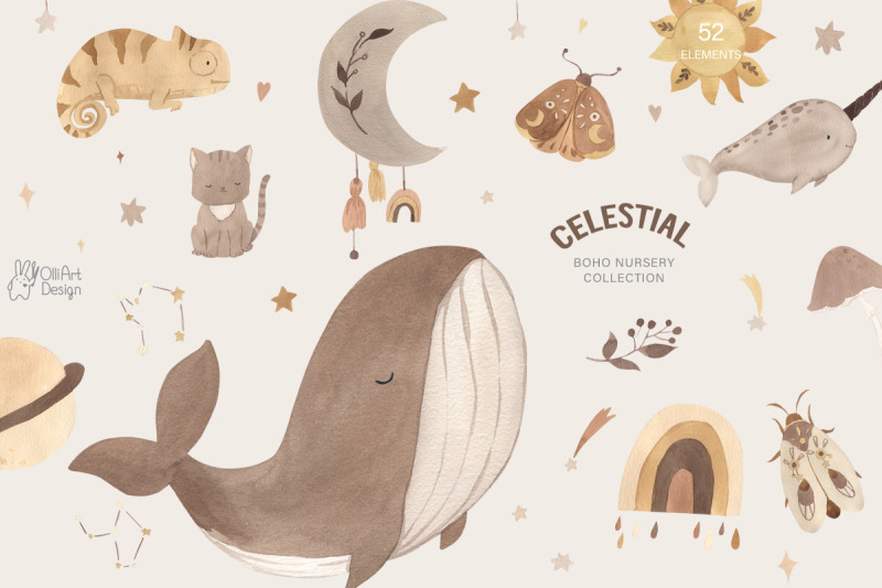 celestial-nursery-boho-animal-collection