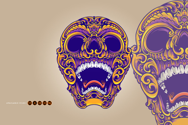 skull-head-classic-ornament-svg