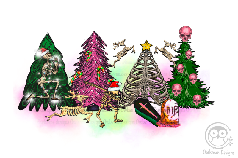 skeleton-christmas-tree-sublimation-design