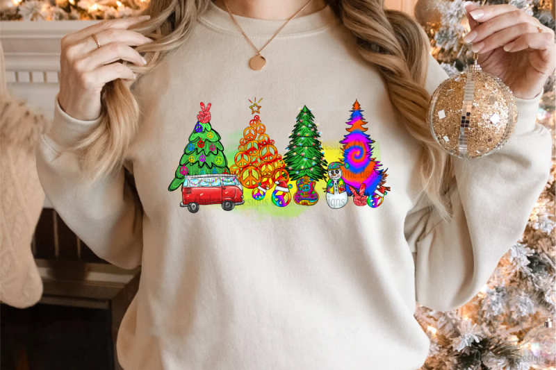 hippie-peace-christmas-tree-png-sublimation-design