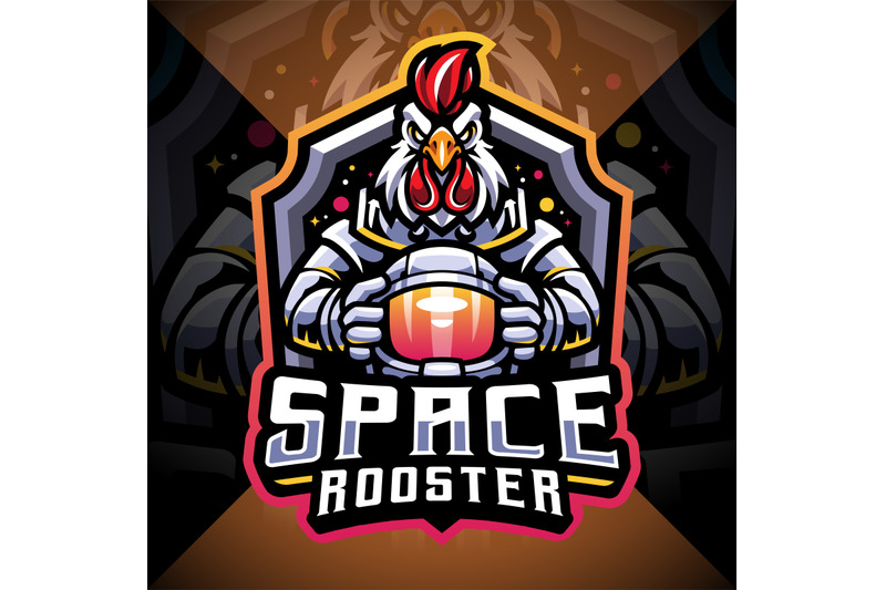 space-rooster-esport-mascot-logo-design