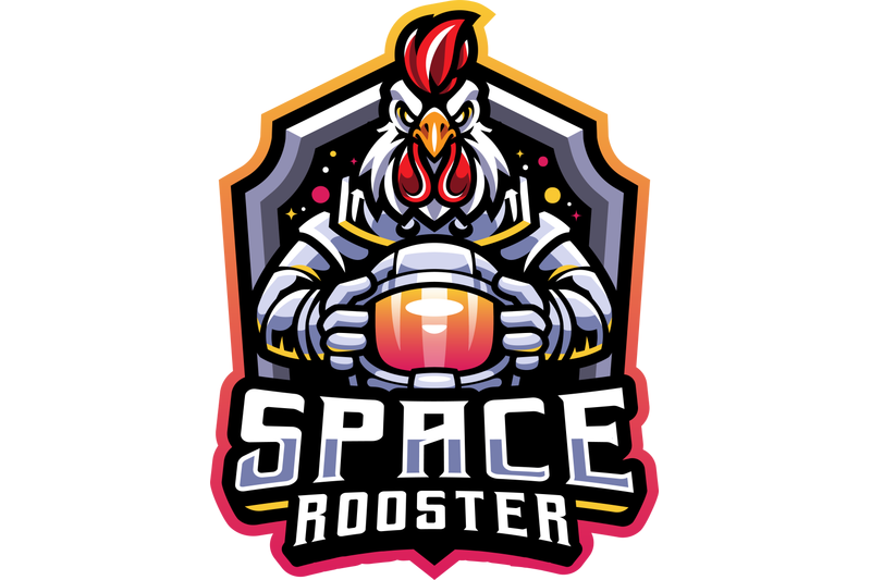 space-rooster-esport-mascot-logo-design