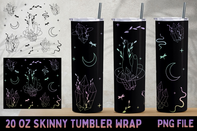 magical-20-oz-skinny-tumbler-wrap-black-tumbler-sublimation