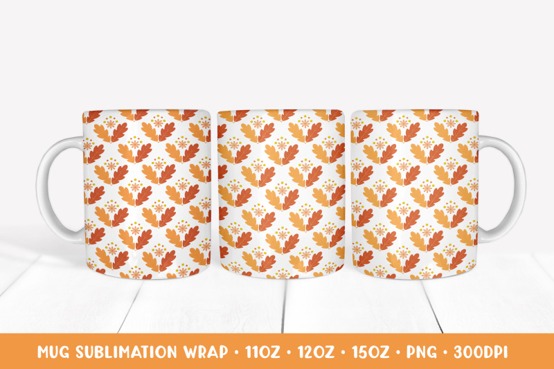 fall-mug-wrap-sublimation-autumn-oak-leaves-mug-wrap-design