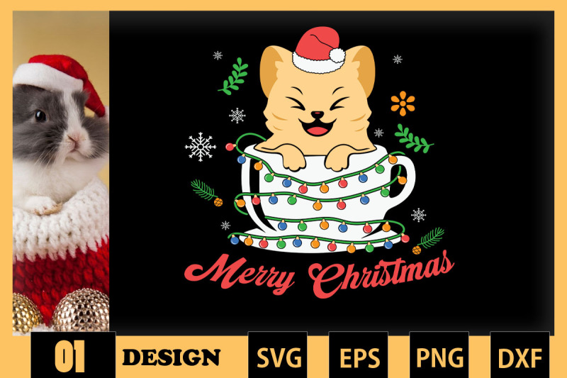 cute-cat-in-a-cup-christmas-lighs-svg