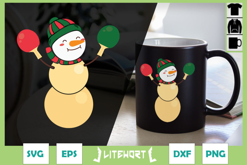 table-tennis-christmas-snowman-cute