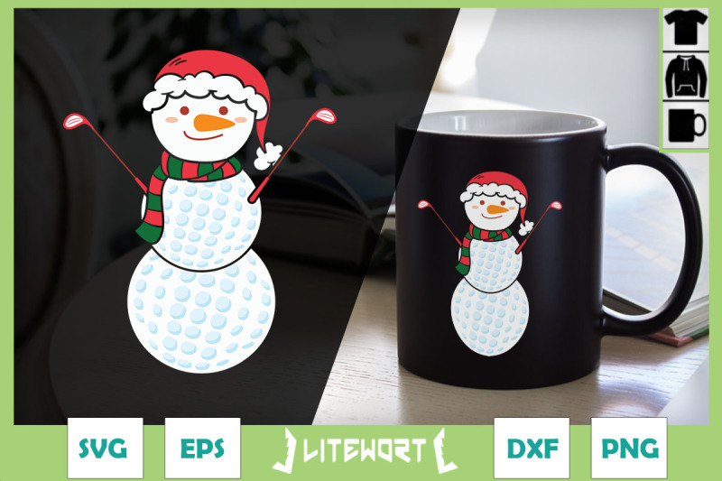 golf-christmas-snowman-cute