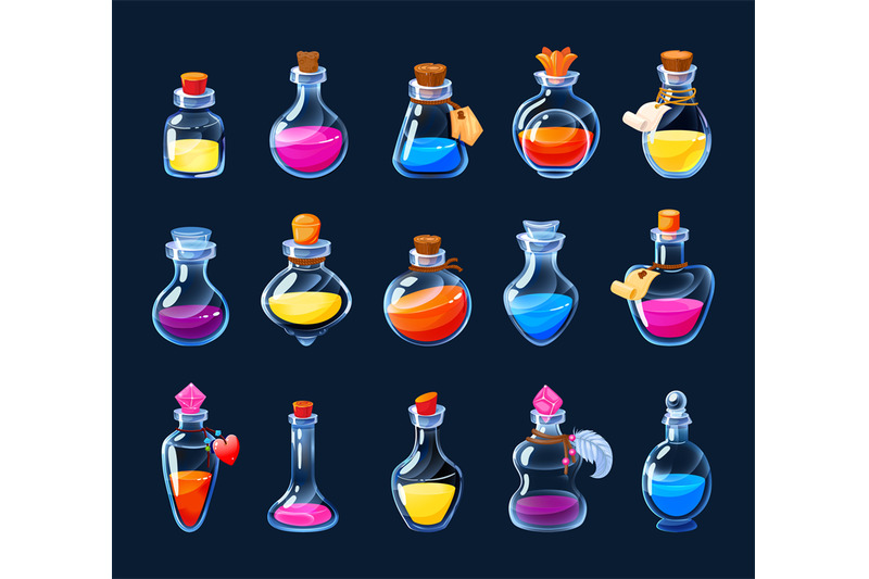 cartoon-alchemy-bottles-magic-potion-and-love-elixir-game-ui-icons-as