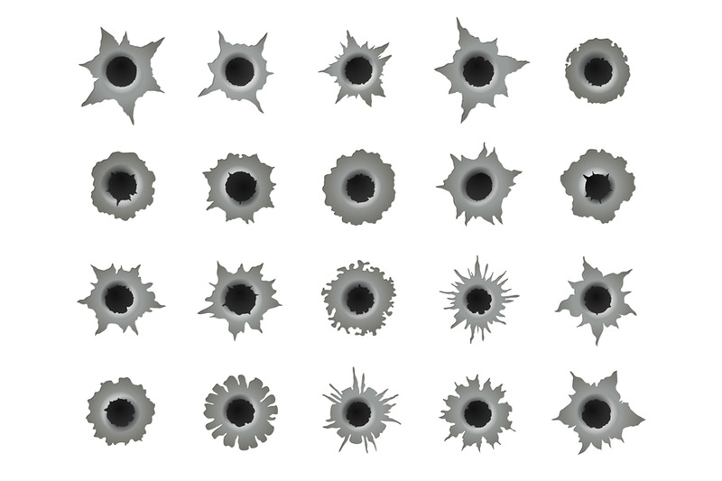 shot-holes-gun-bullet-circle-crack-ragged-circular-damage-destructio