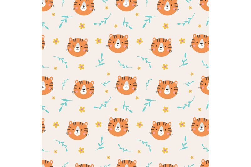 wild-tiger-face-seamless-pattern-cute-animal-childish-vector-texture