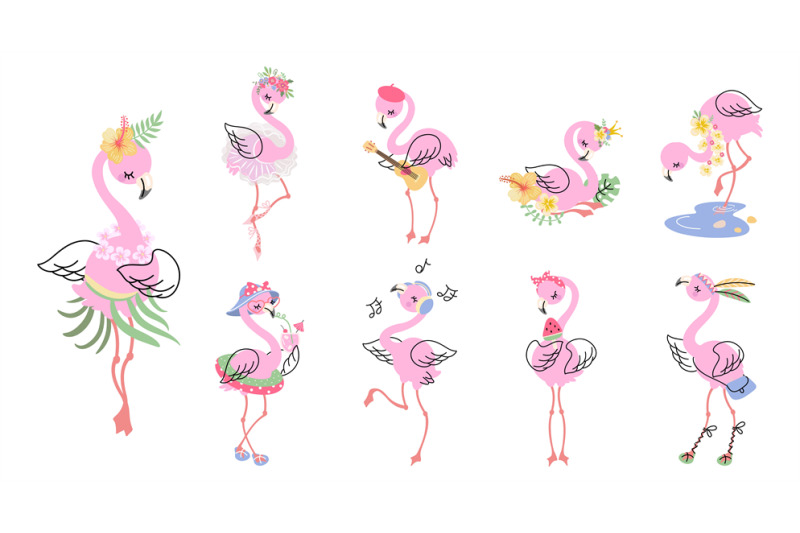 cartoon-pink-flamingo-isolated-flamingos-birdie-summer-clipart-with