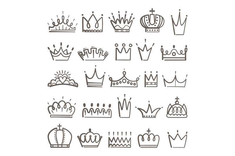 royal-doodle-symbols-crowns-sketch-crown-diadema-tiara-for-king-que