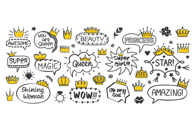 cute-dialog-bubbles-funny-doodle-labels-speech-shaped-with-crowns-an