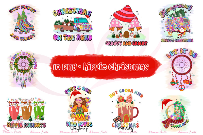 hippie-christmas-sublimation-bundle