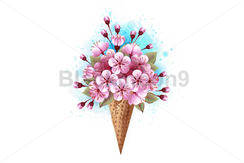 pink-sakura-waffle-cone