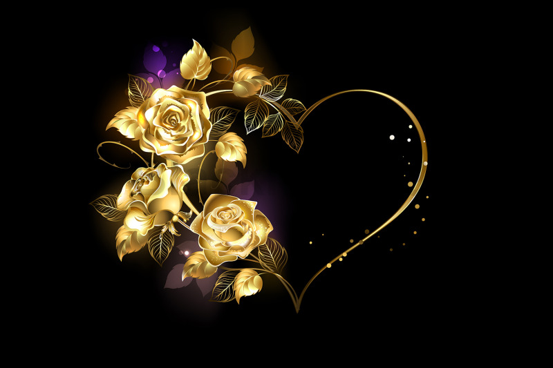 heart-with-golden-roses