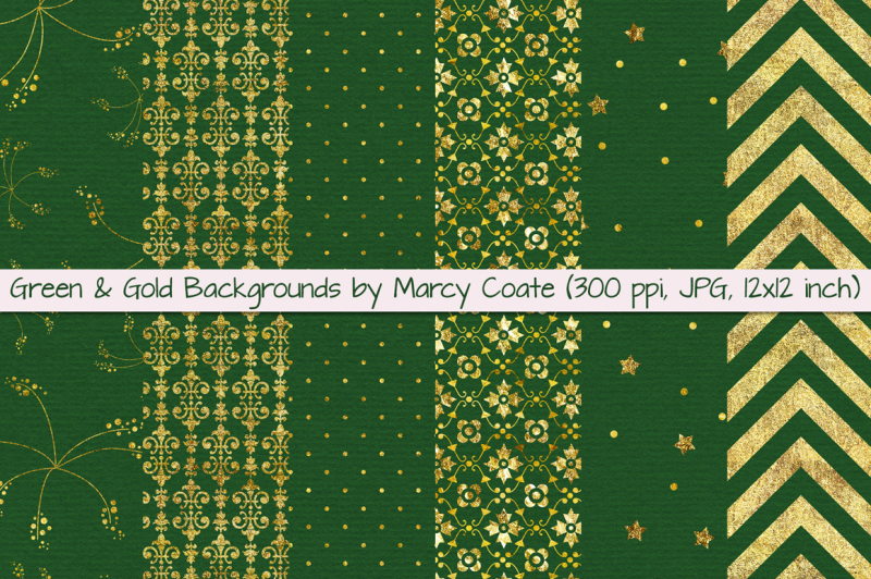 green-amp-gold-digital-papers-backgrounds