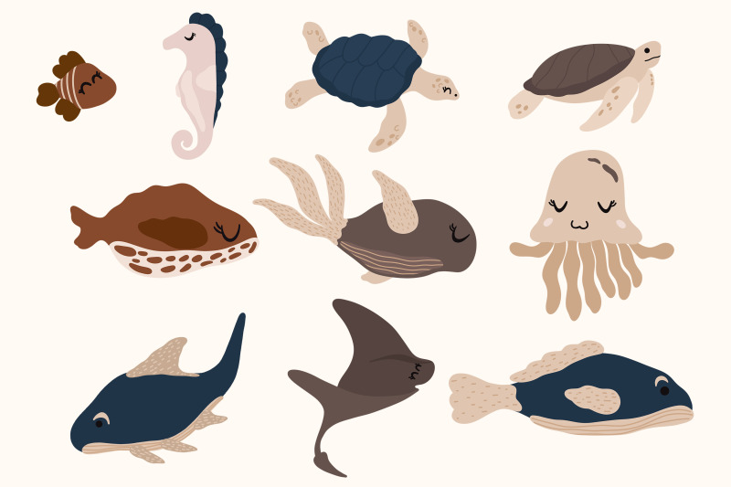 under-the-sea-vector-clipart-sea-animal-ocean-nautical-print