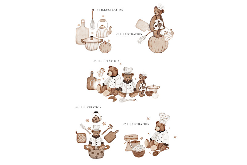 teddy-bear-cooks-clipart-watercolor-animal-set-nursery-art-cute