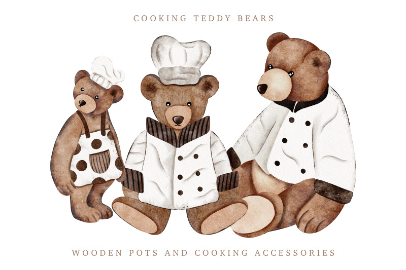 teddy-bear-cooks-clipart-watercolor-animal-set-nursery-art-cute
