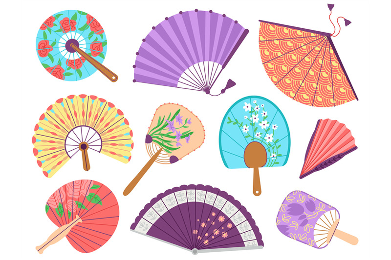 handheld-fan-set-japan-yellow-fans-asian-souvenir-collection-colorf