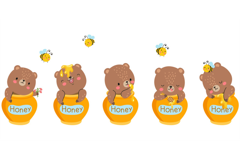 bear-in-honey-jar-kids-cute-teddy-bears-friend-sweet-cartoon-forest