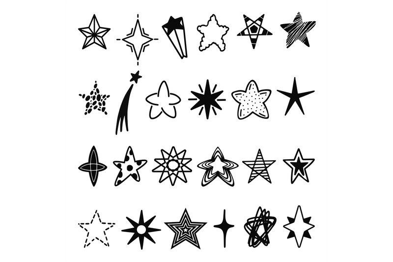 black-doodle-star-sketch-stars-for-best-rating-isolated-hand-drawn-c