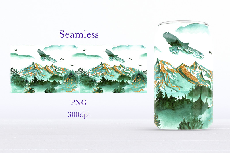 mountain-landscape-glass-can-wrap-animal-sublimation-png-design