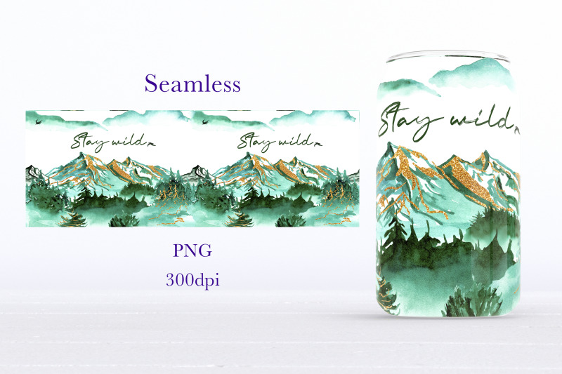 mountain-landscape-glass-can-wrap-animal-sublimation-png-design