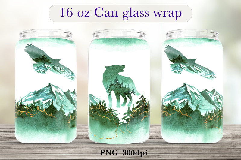 mountain-landscape-glass-can-wrap-animal-sublimation-png-design