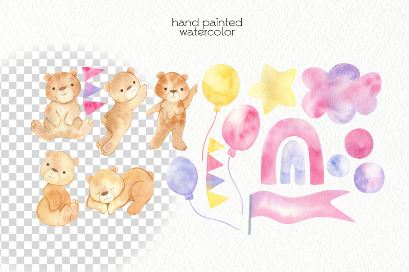 watercolor-pink-baby-bear-clipart-png-files