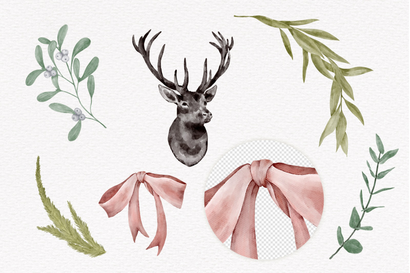 christmas-arrangement-xmas-deer-bouquets-winter-floral-clipart