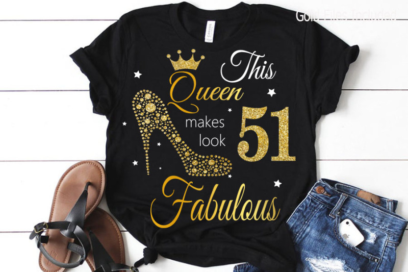 51st-birthday-svg-queen-birthday-51-svg-gold-glitter-51-birthday-svg