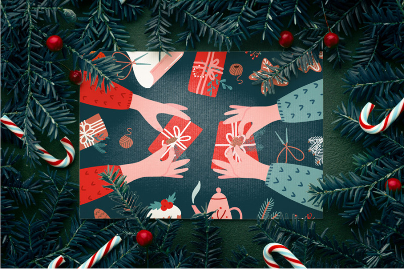 christmas-hands-flat-lay-cards-set