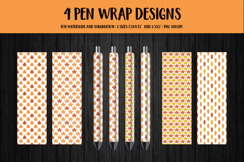 fall-leaves-pen-wrap-sublimation-or-waterslide-4-designs