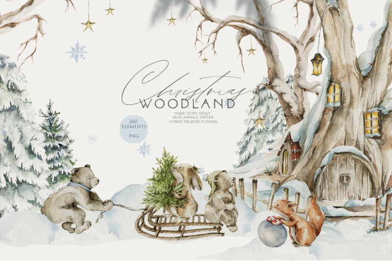 christmas-woodland-winter-cute-baby-animals